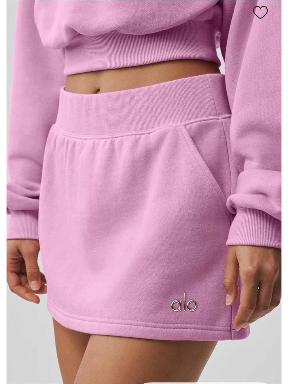 ALO Yoga candy heart Pink Fleece Mini Skirt